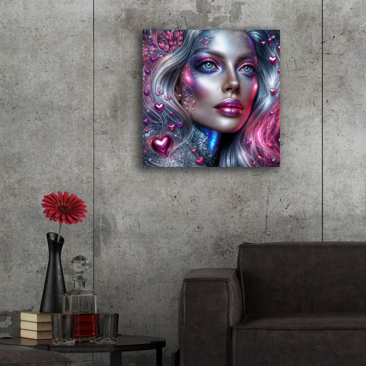 Love Face by Rey Klimt - 24x24 acrylic wall art in a room