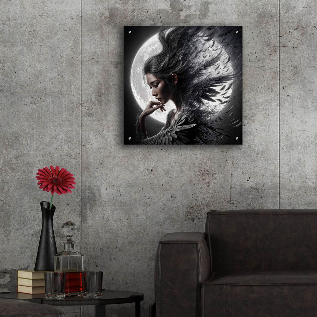 Moon Angel 2 by Rey Klimt - 24x24 acrylic wall art in a room