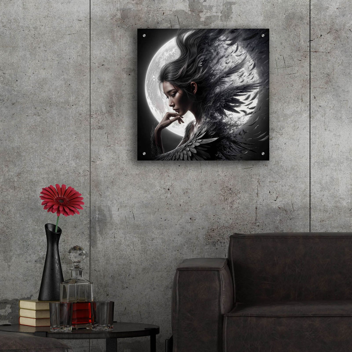 Moon Angel 2 by Rey Klimt - 24x24 acrylic wall art in a room