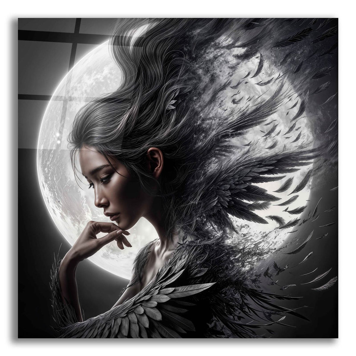 Moon Angel 2 by Rey Klimt acrylic glass wall art