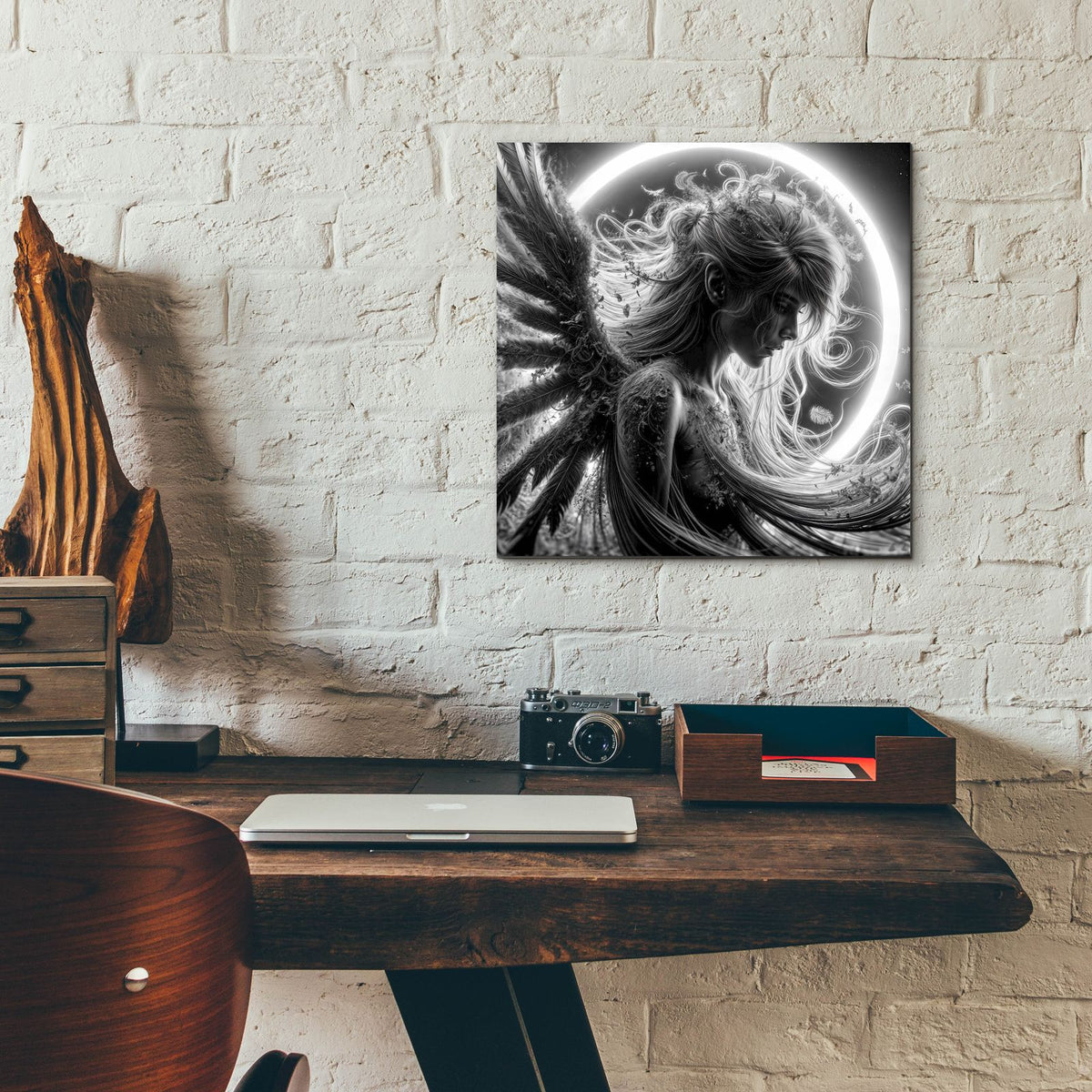 Moon Angel 3 by Rey Klimt - 12x12 acrylic wall art in a room