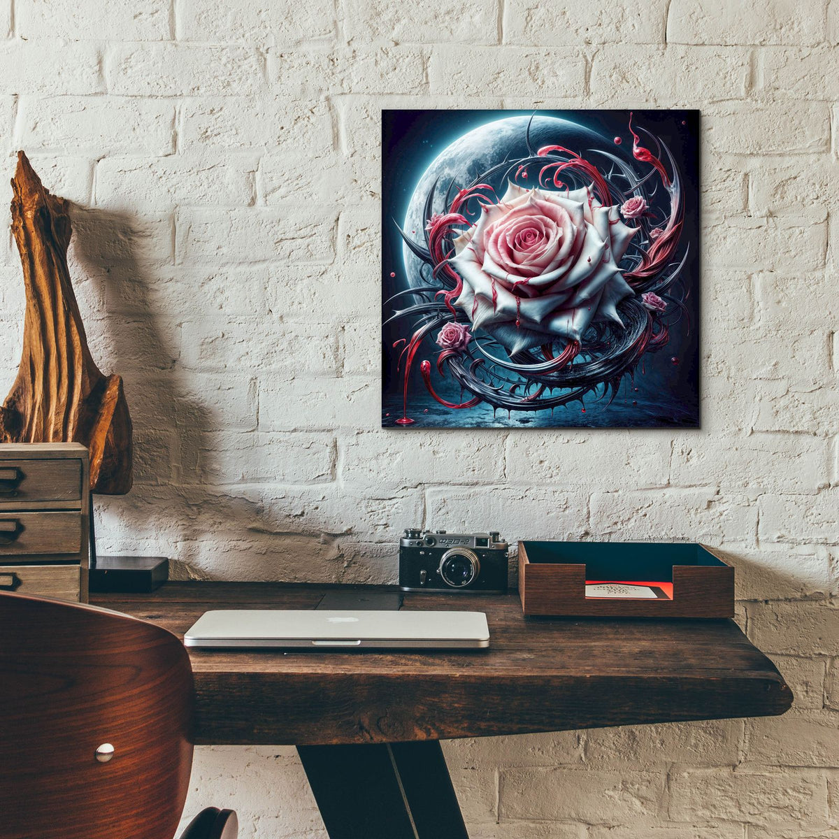 Moon Rose 1 by Rey Klimt - 12x12 acrylic wall art in a room