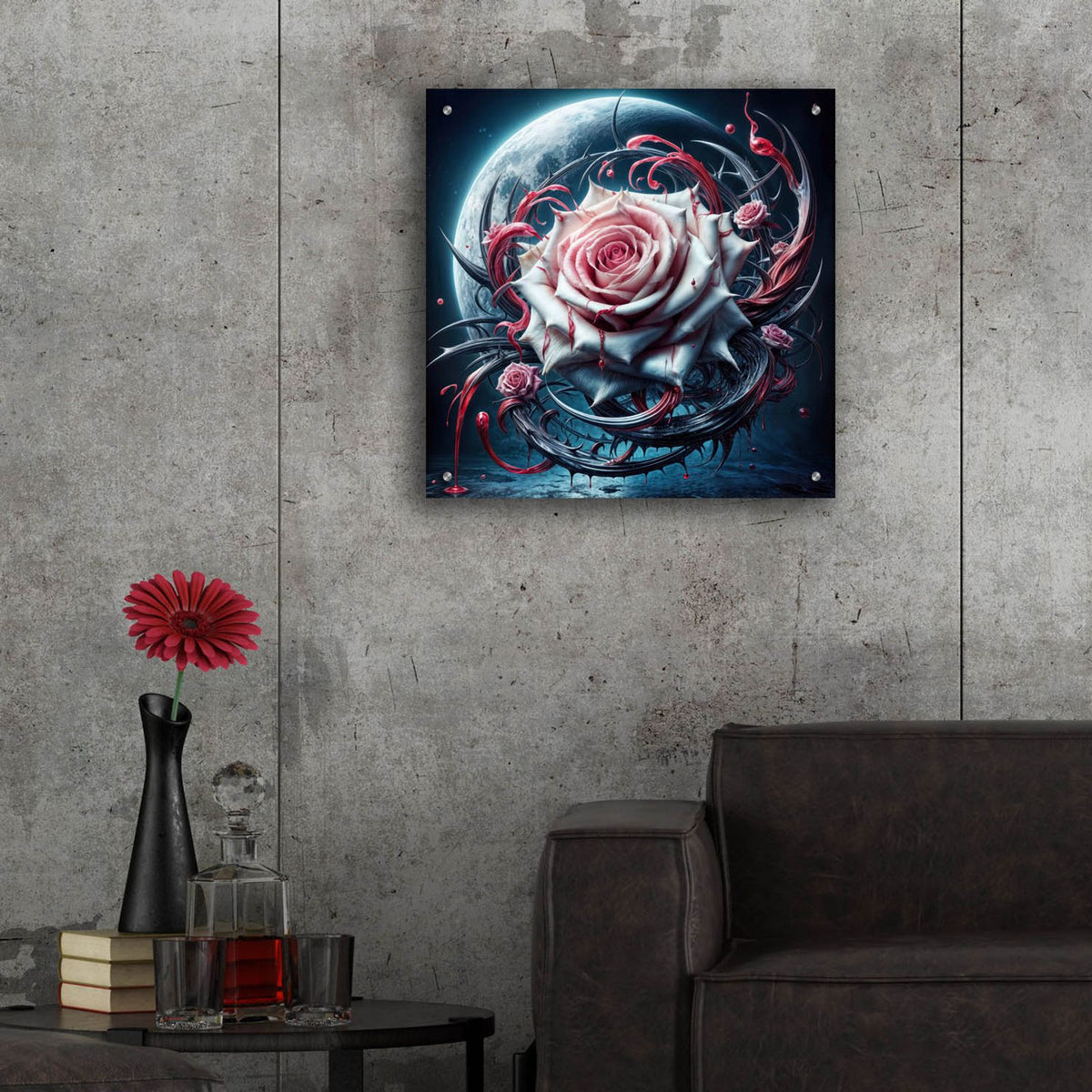 Moon Rose 1 by Rey Klimt - 24x24 acrylic wall art in a room