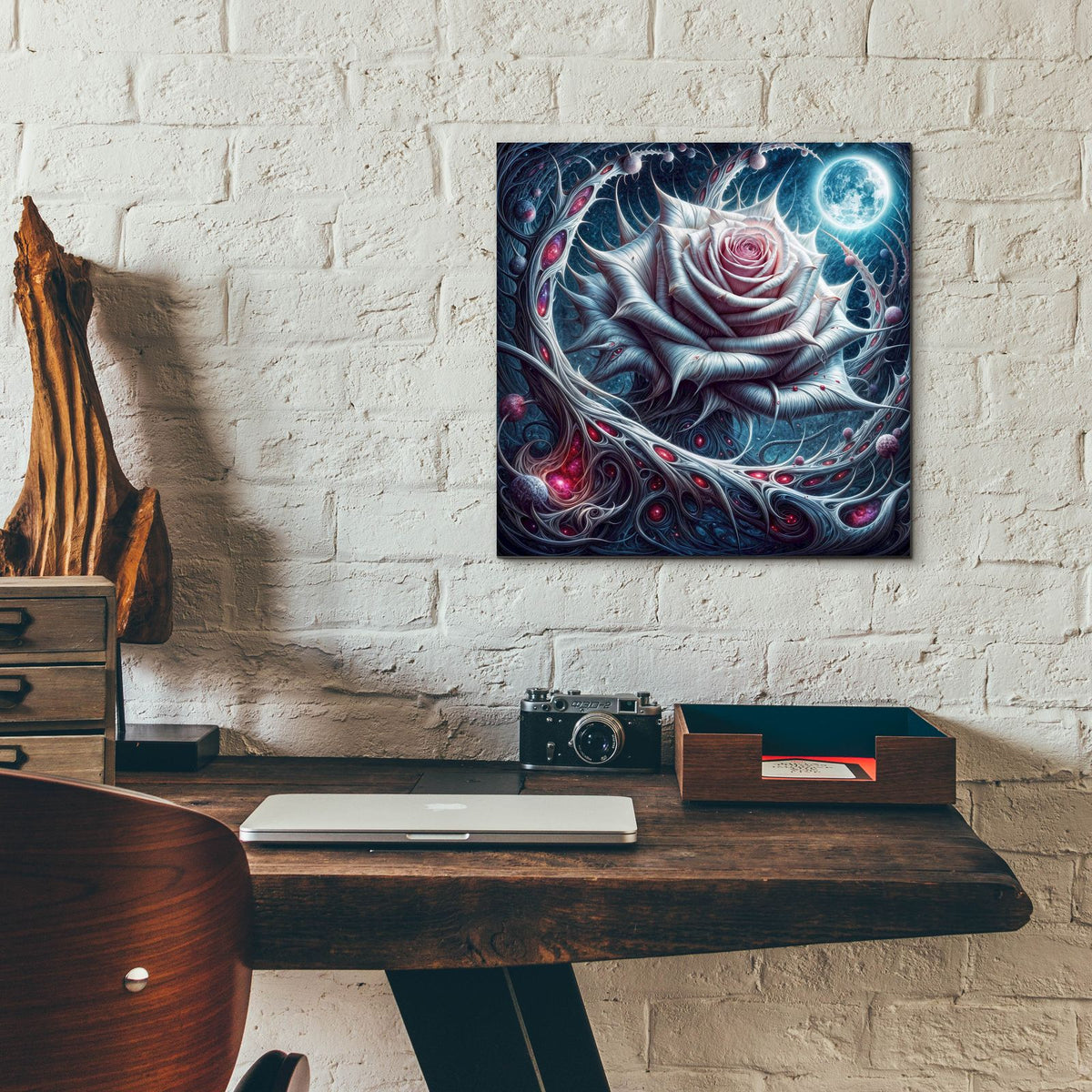 Moon Rose 3 by Rey Klimt - 12x12 acrylic wall art in a room