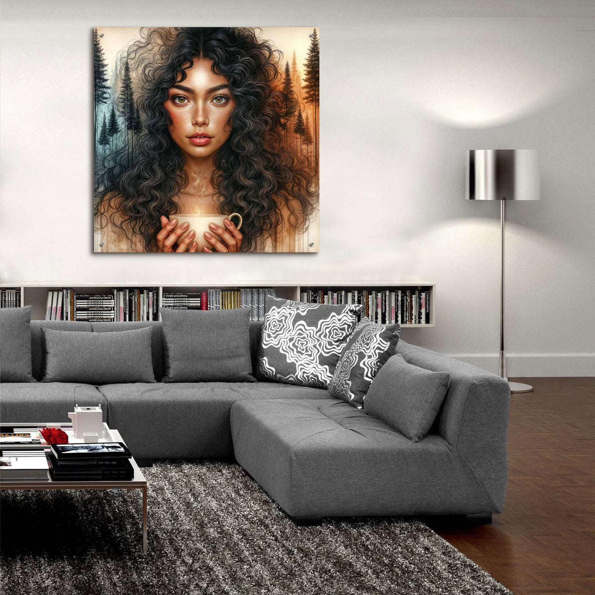 Morning Coffee Forest Theme by Rey Klimt - 36x36 acrylic wall art in a room