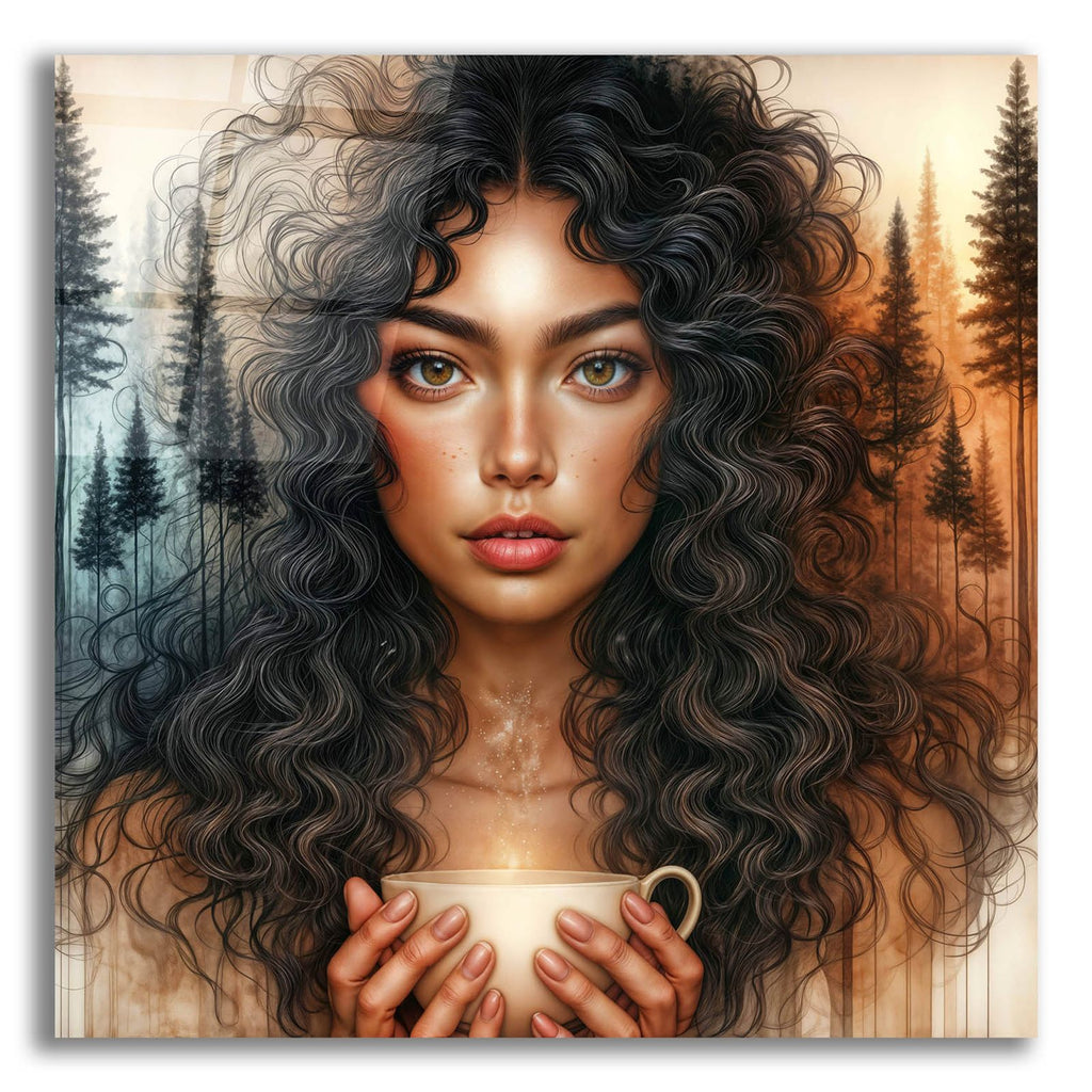 Morning Coffee Forest Theme by Rey Klimt acrylic glass wall art