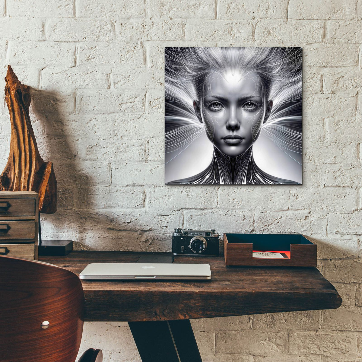 Neural Network by Rey Klimt - 12x12 acrylic wall art in a room