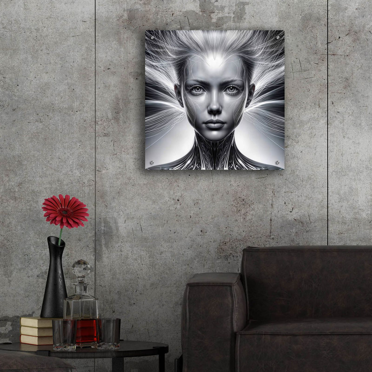 Neural Network by Rey Klimt - 24x24 acrylic wall art in a room