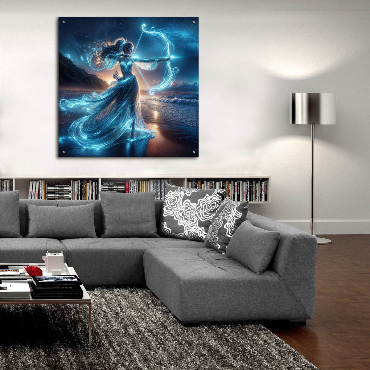 Night Archer 2 by Rey Klimt - 36x36 acrylic wall art in a room