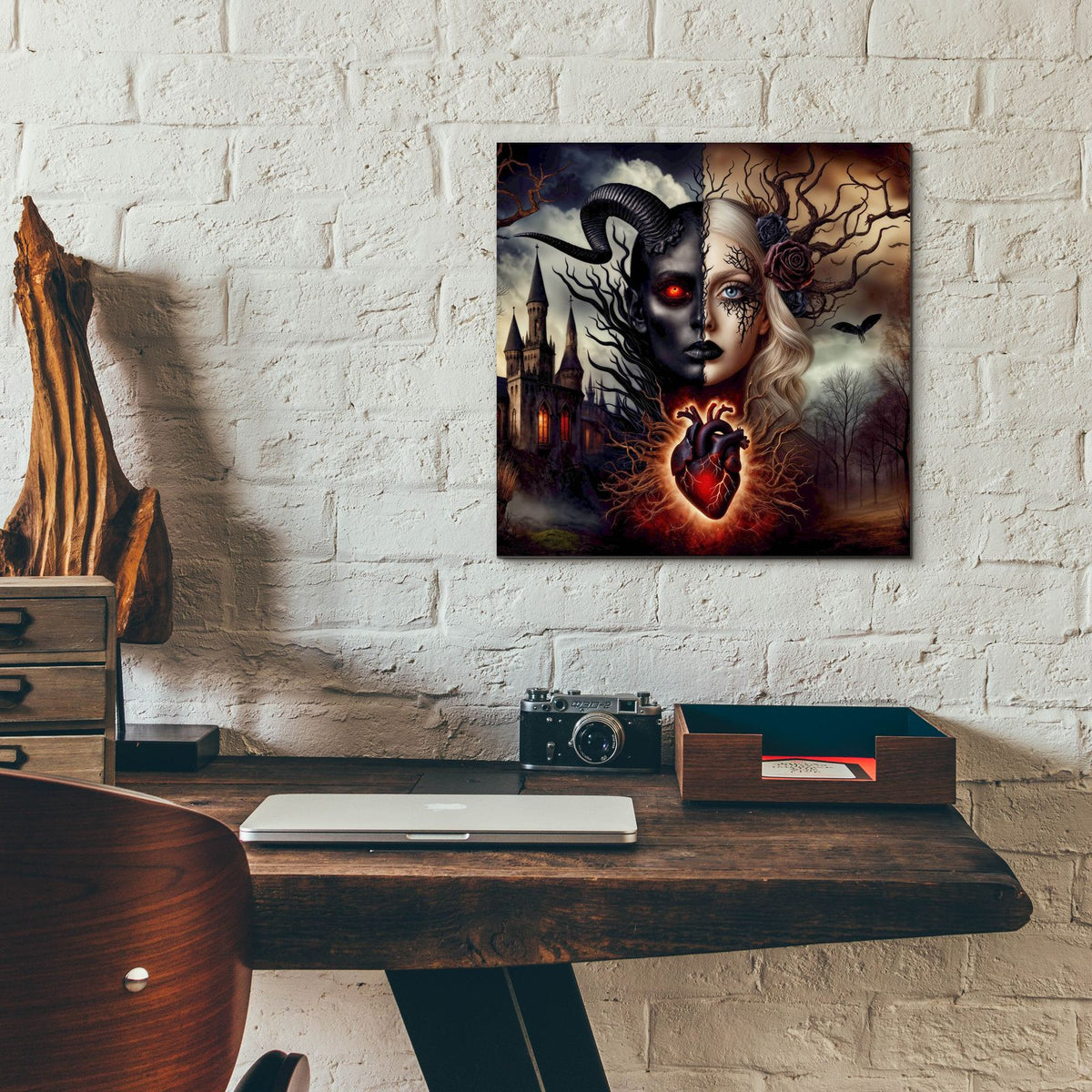 One Heart - Two Souls by Rey Klimt - 12x12 acrylic wall art in a room