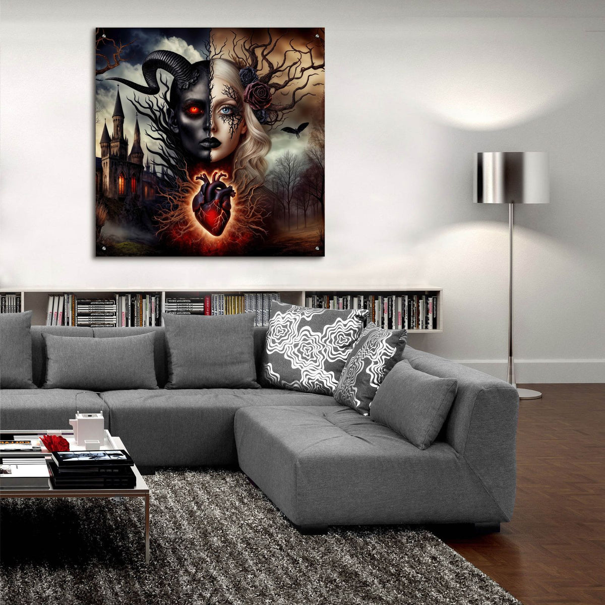 One Heart - Two Souls by Rey Klimt - 36x36 acrylic wall art in a room