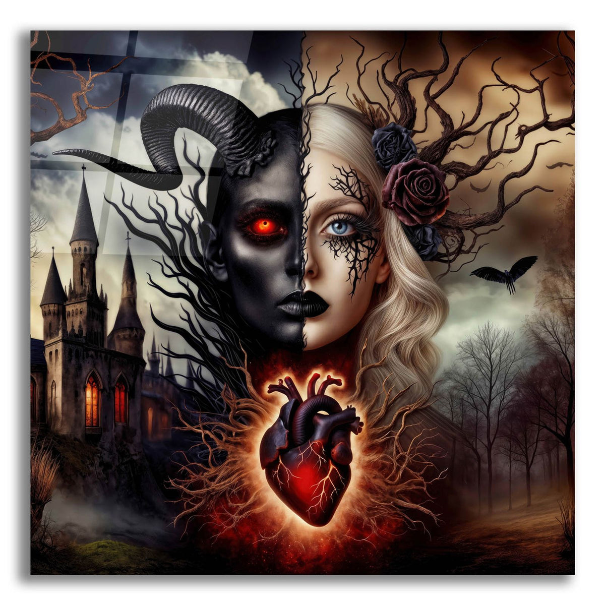 One Heart - Two Souls by Rey Klimt acrylic glass wall art