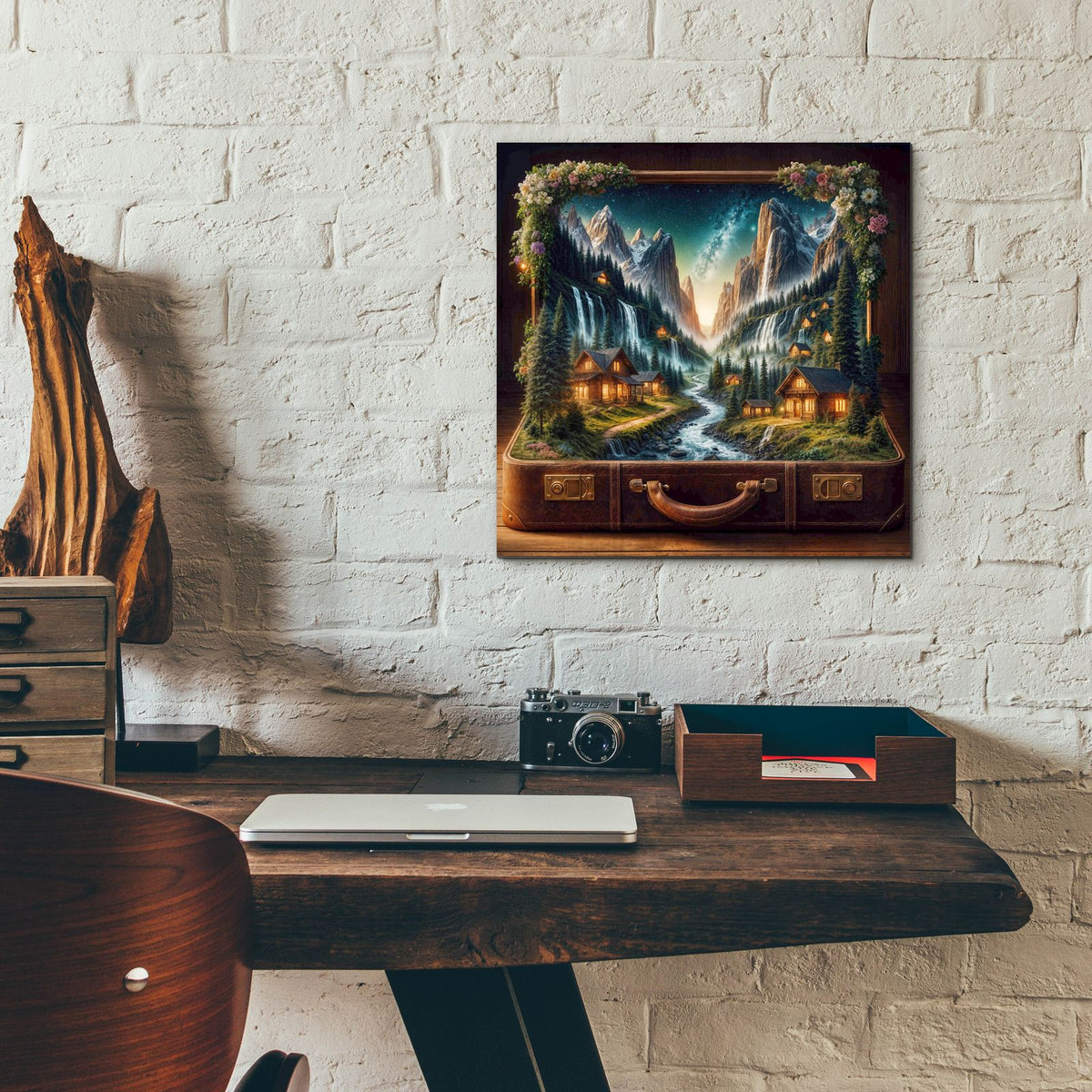 Open To Travel 3 by Rey Klimt - 12x12 acrylic wall art in a room