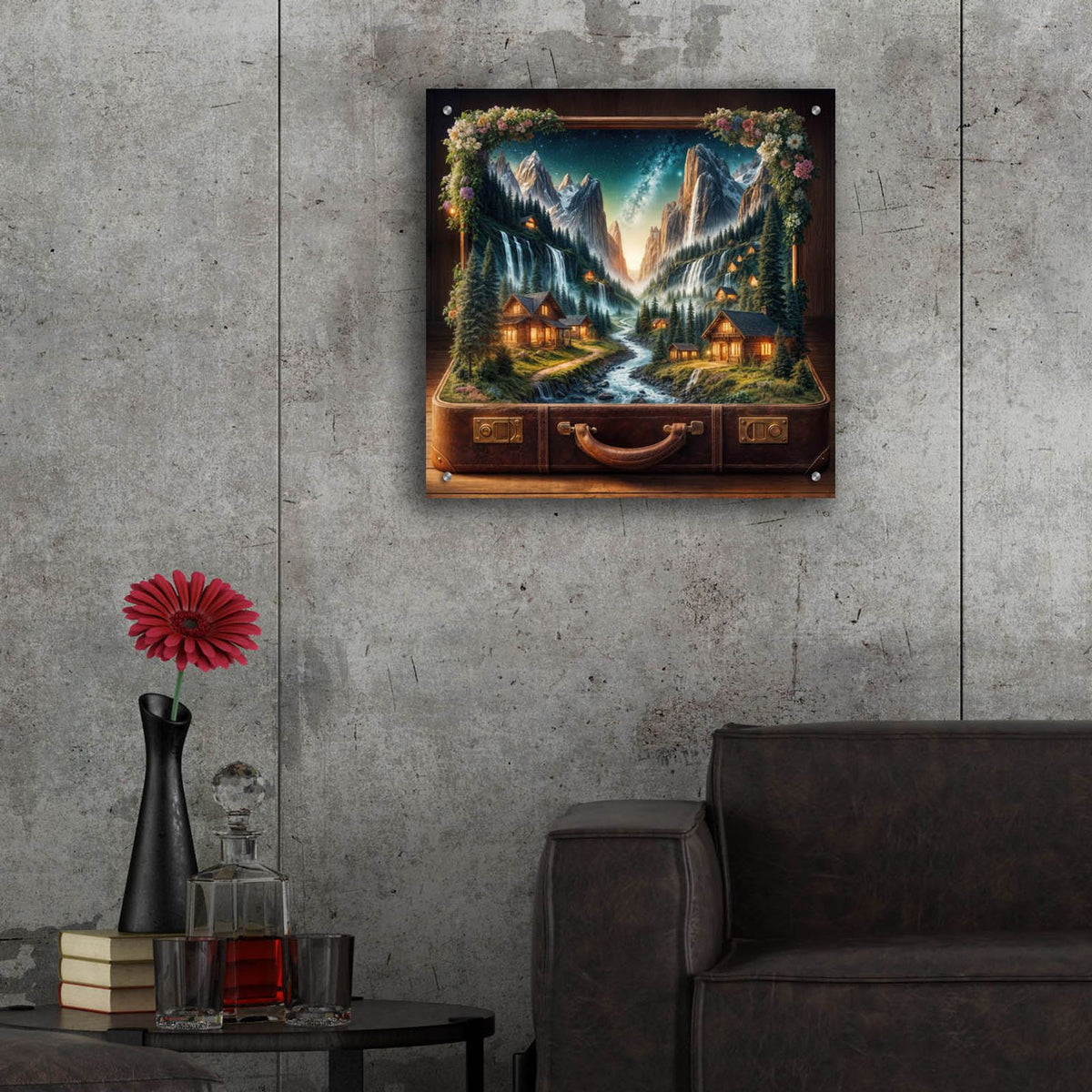 Open To Travel 3 by Rey Klimt - 24x24 acrylic wall art in a room
