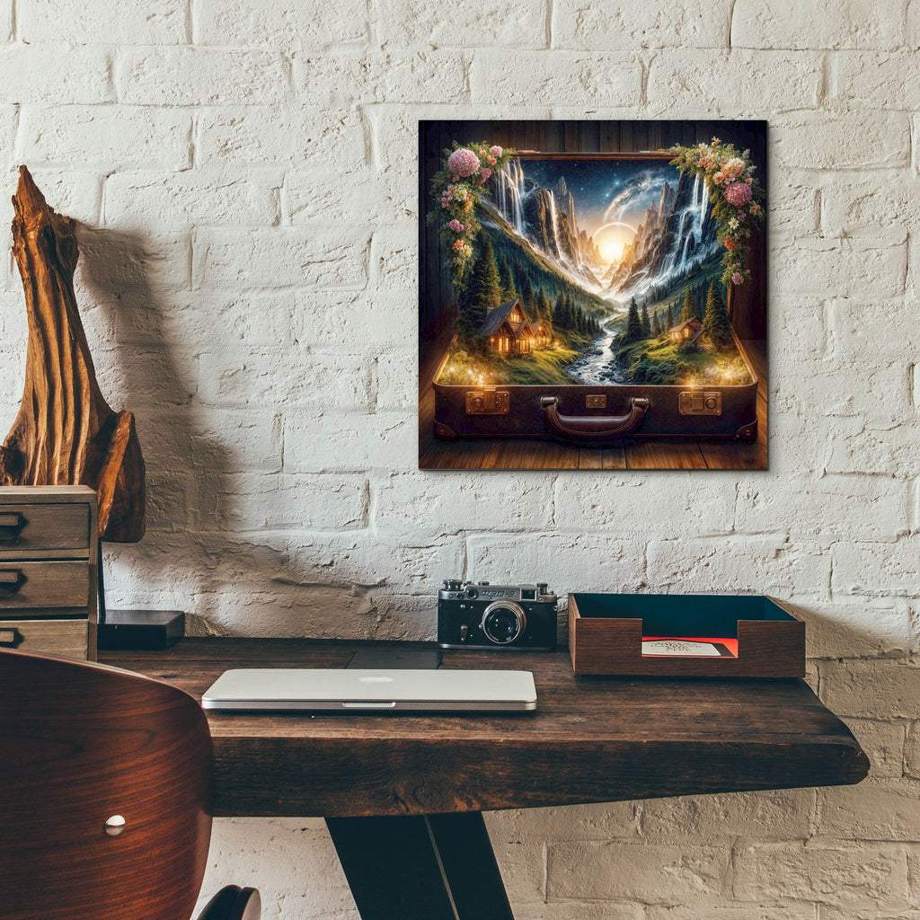Open To Travel 4 by Rey Klimt - 12x12 acrylic wall art in a room
