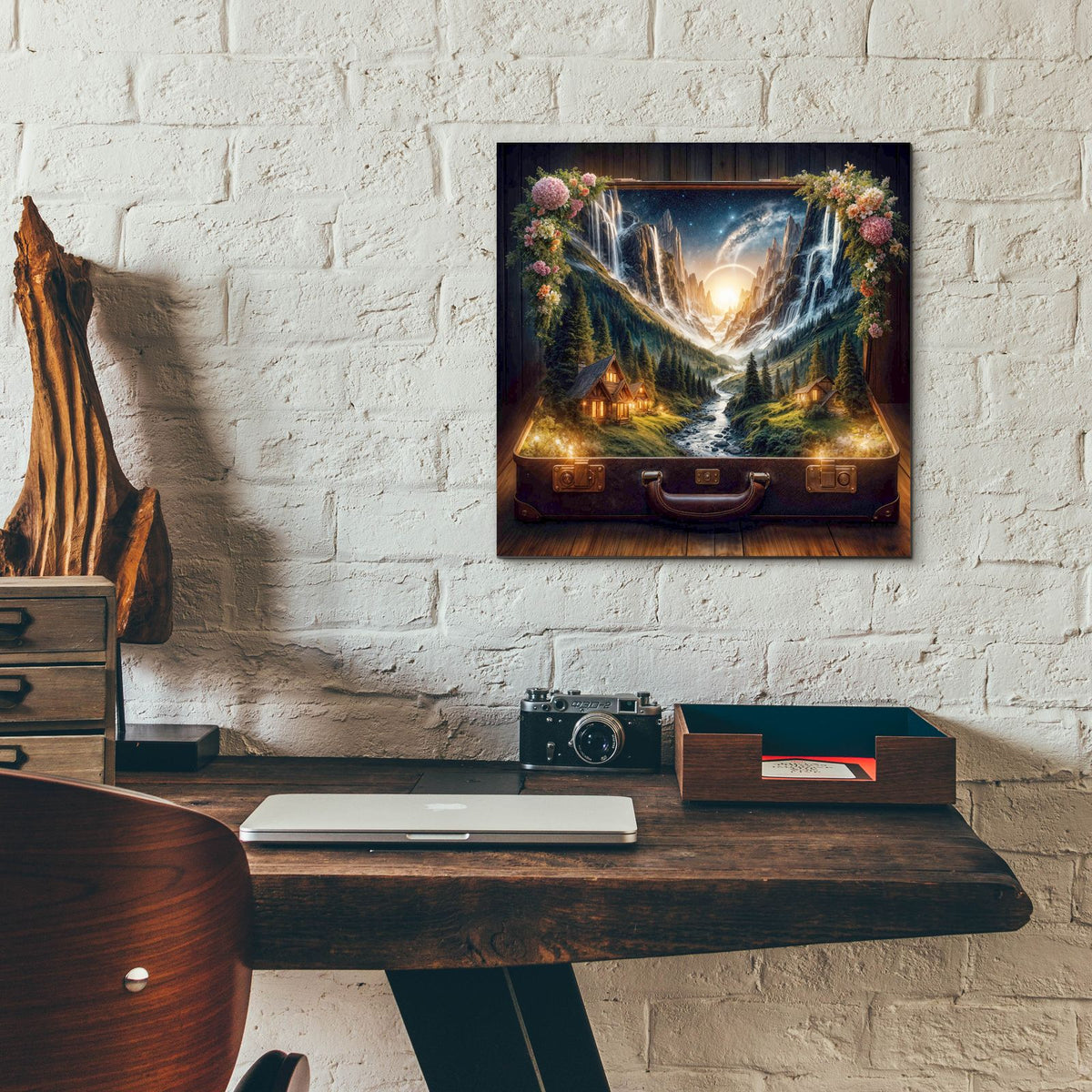 Open To Travel 4 by Rey Klimt - 12x12 acrylic wall art in a room