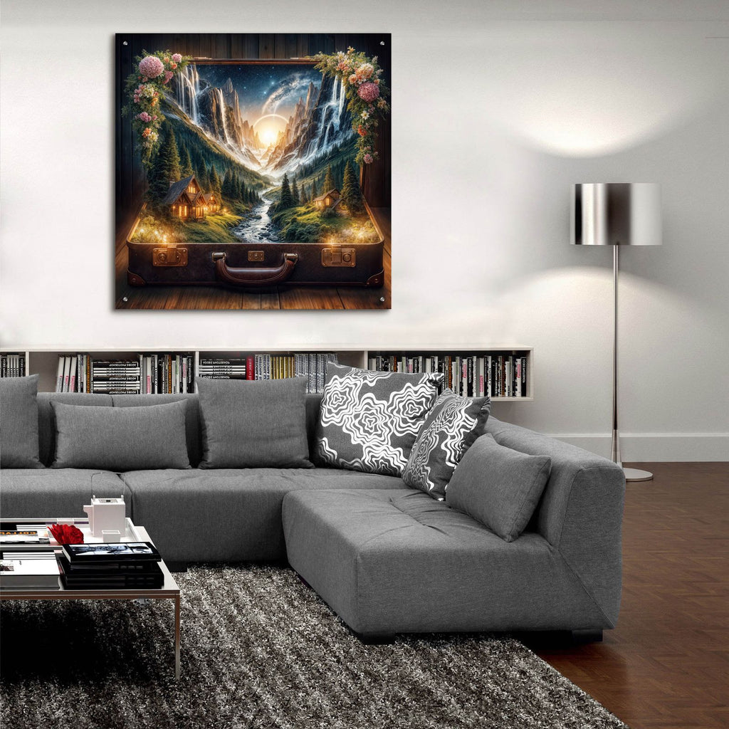 Open To Travel 4 by Rey Klimt - 36x36 acrylic wall art in a room