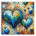 Painted Hearts by Rey Klimt acrylic glass wall art