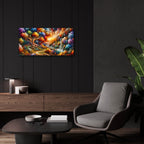 Painted Landscape Anstract by Rey Klimt - 24x12 acrylic wall art in a room