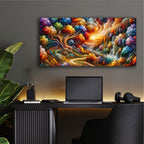 Painted Landscape Anstract by Rey Klimt - 48x24 acrylic wall art in a room