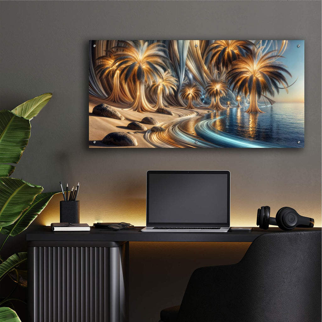 Palm Beach Abstract 1 by Rey Klimt - 48x24 acrylic wall art in a room