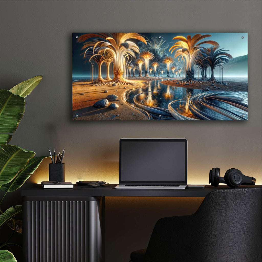 Palm Beach Abstract 2 by Rey Klimt - 48x24 acrylic wall art in a room
