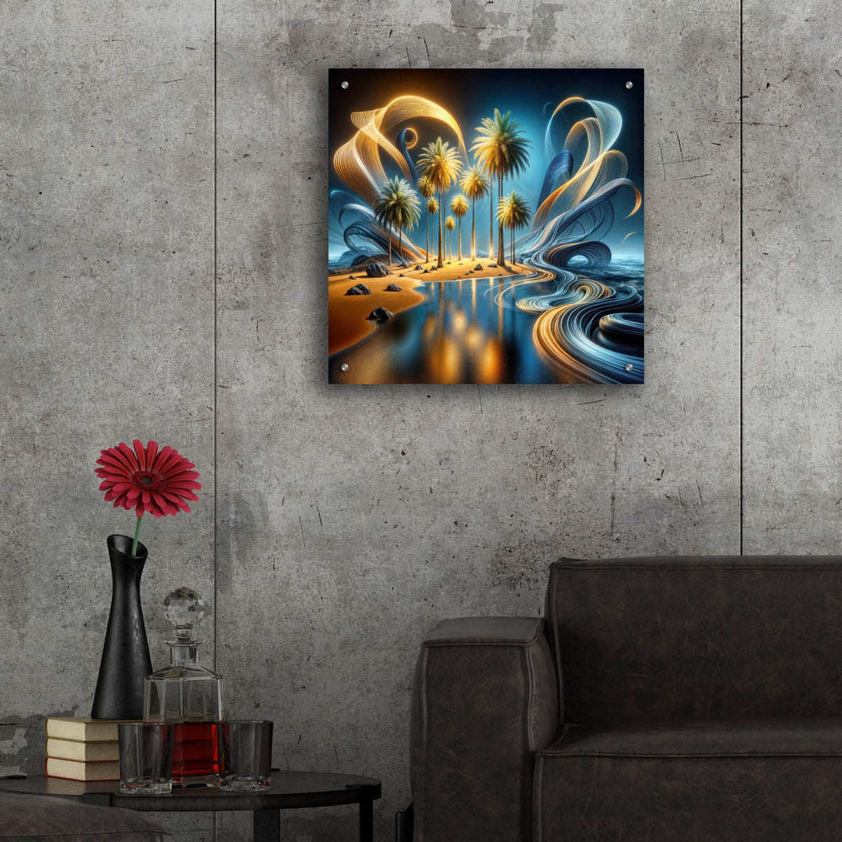 Palm Beach Abstract 4 by Rey Klimt - 24x24 acrylic wall art in a room
