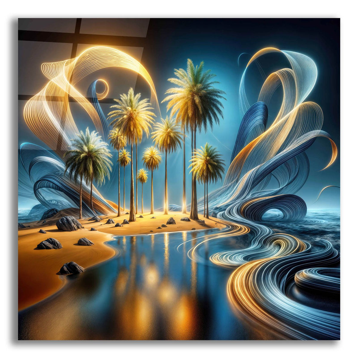 Palm Beach Abstract 4 by Rey Klimt acrylic glass wall art