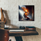 Phone Call by Rey Klimt - 12x12 acrylic wall art in a room
