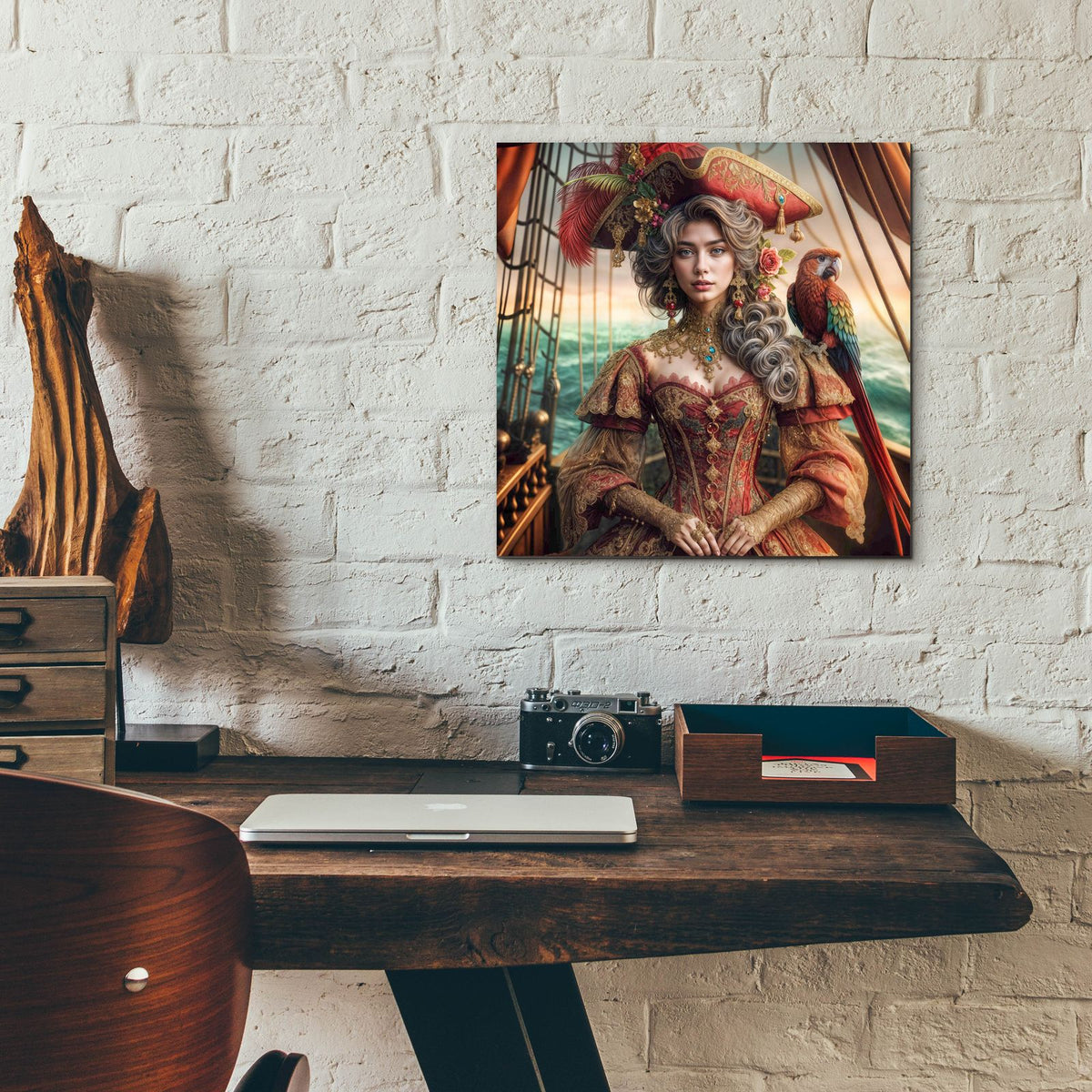 Pirate Girl by Rey Klimt - 12x12 acrylic wall art in a room
