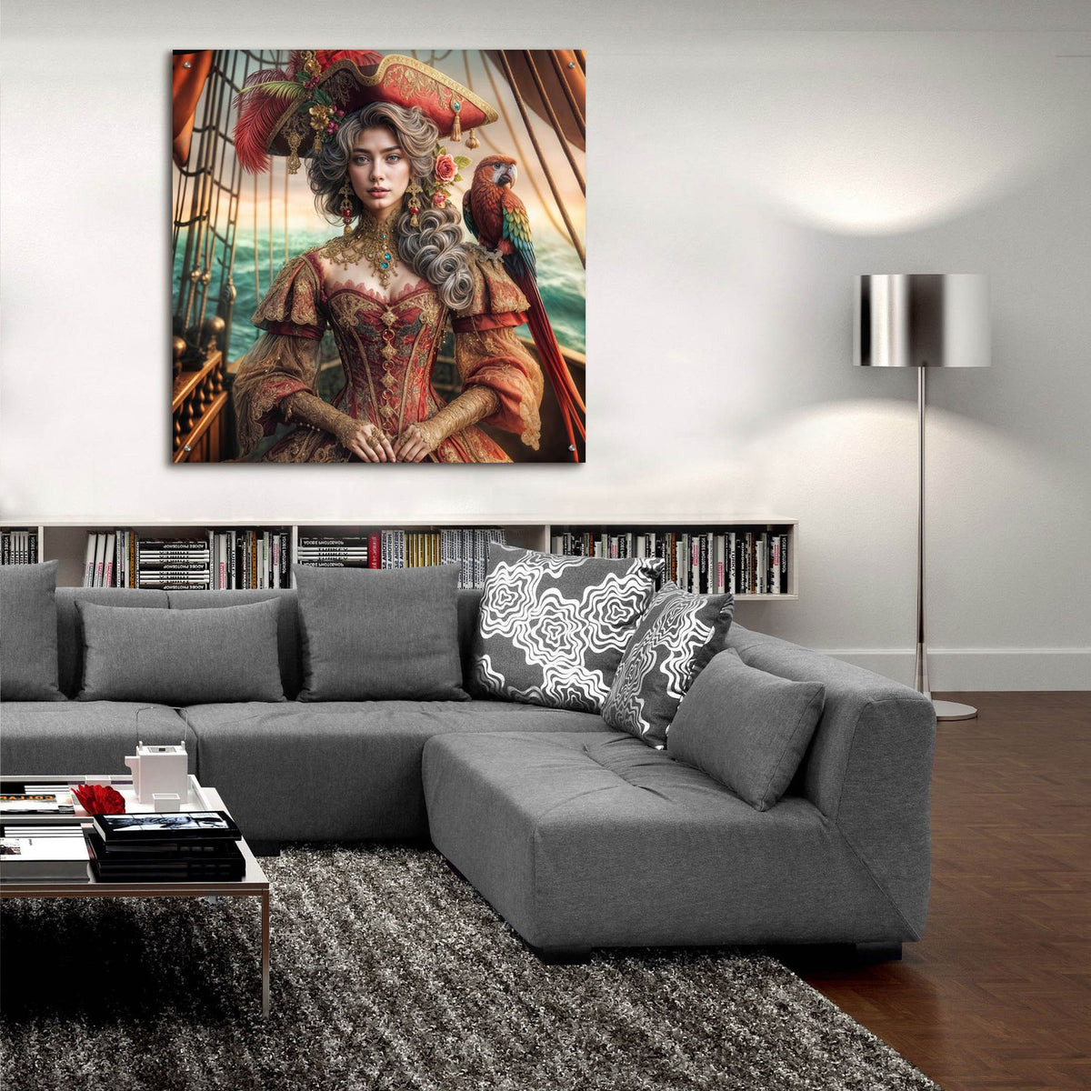 Pirate Girl by Rey Klimt - 36x36 acrylic wall art in a room