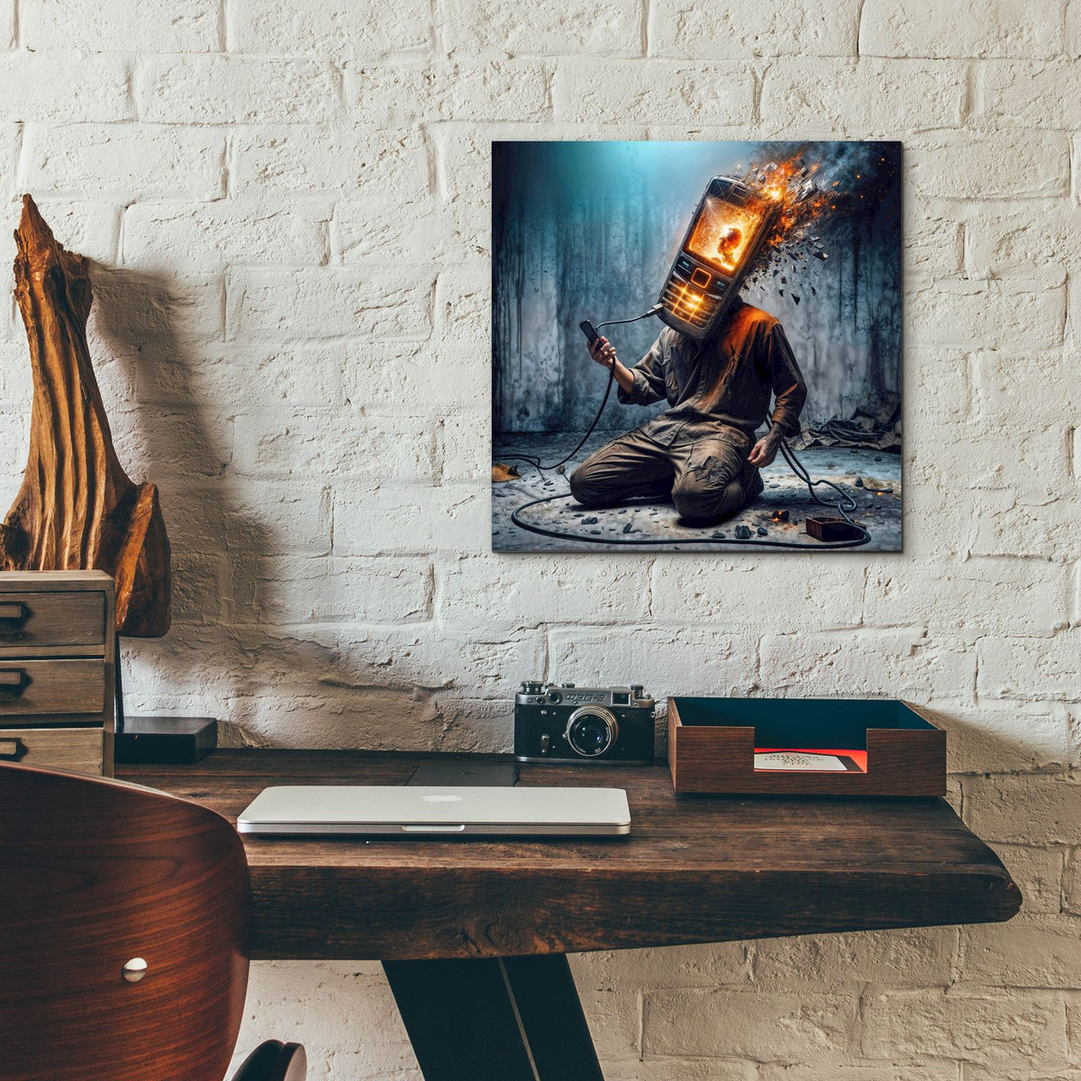 Plugged In by Rey Klimt - 12x12 acrylic wall art in a room