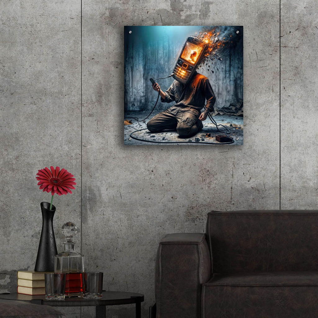 Plugged In by Rey Klimt - 24x24 acrylic wall art in a room