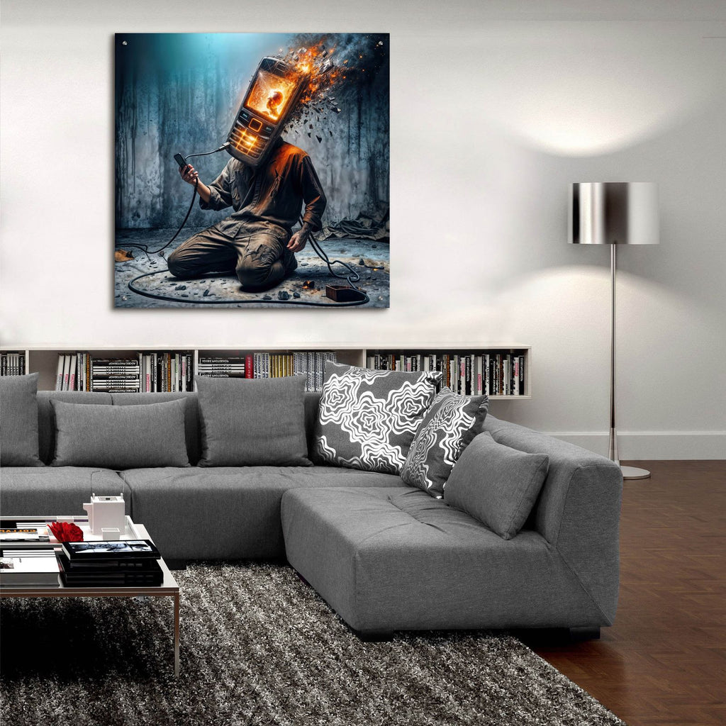 Plugged In by Rey Klimt - 36x36 acrylic wall art in a room