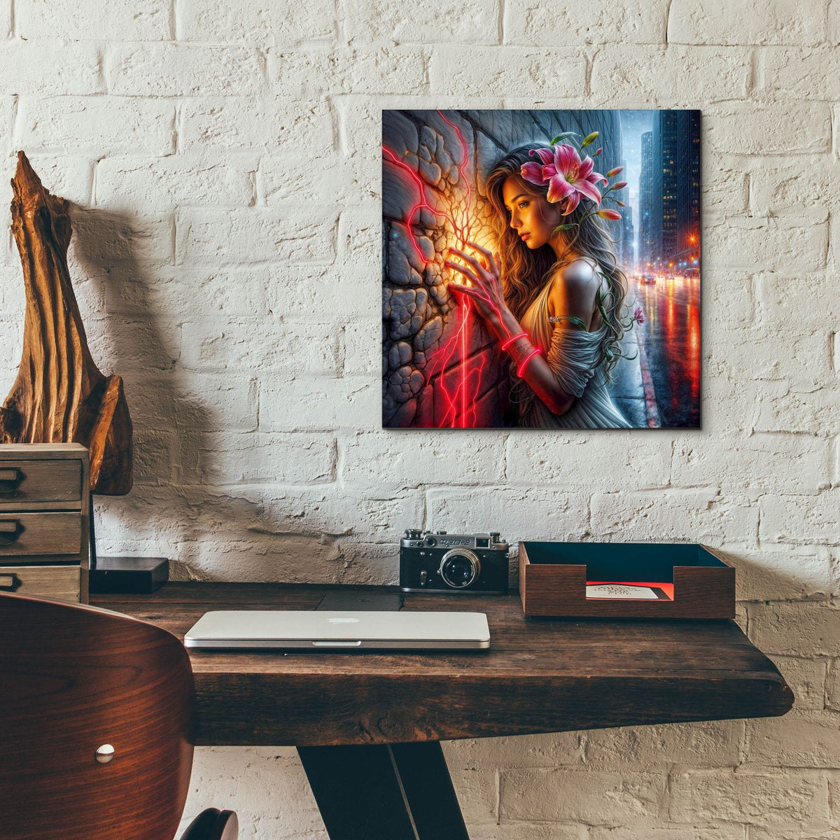 Pulse Of The City by Rey Klimt - 12x12 acrylic wall art in a room