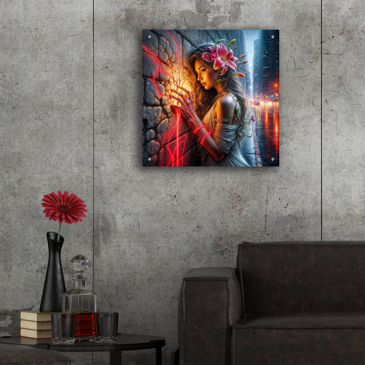 Pulse Of The City by Rey Klimt - 24x24 acrylic wall art in a room