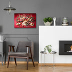Red Coffee Still Life by Rey Klimt - 24x16 acrylic wall art in a room