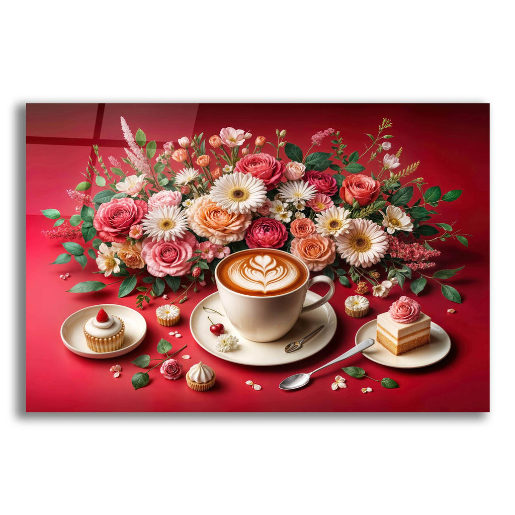Red Coffee Still Life by Rey Klimt acrylic glass wall art