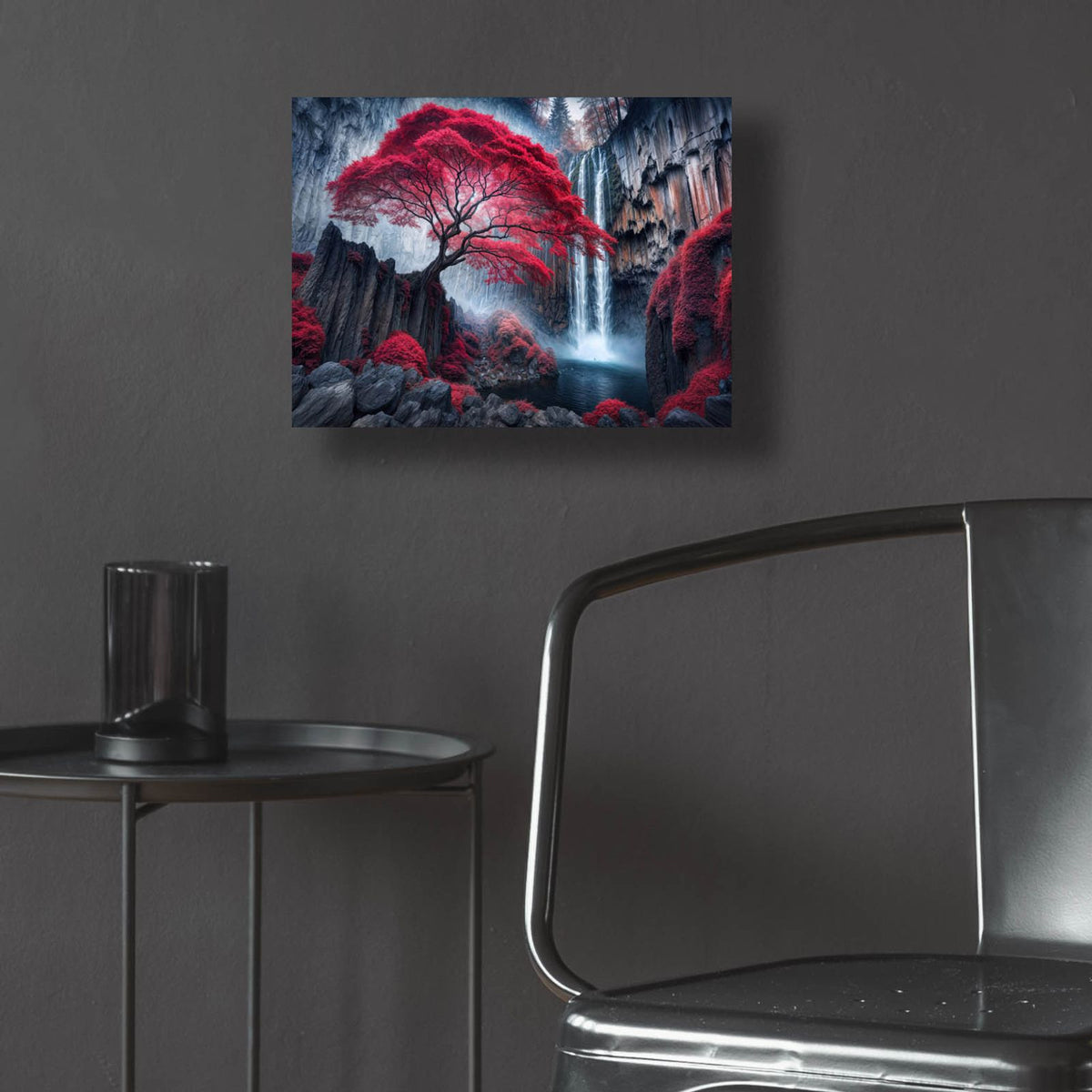 Red Tree Landscape 3 by Rey Klimt - 16x12 acrylic wall art in a room