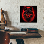 Red Wolf Portrait by Rey Klimt - 12x12 acrylic wall art in a room
