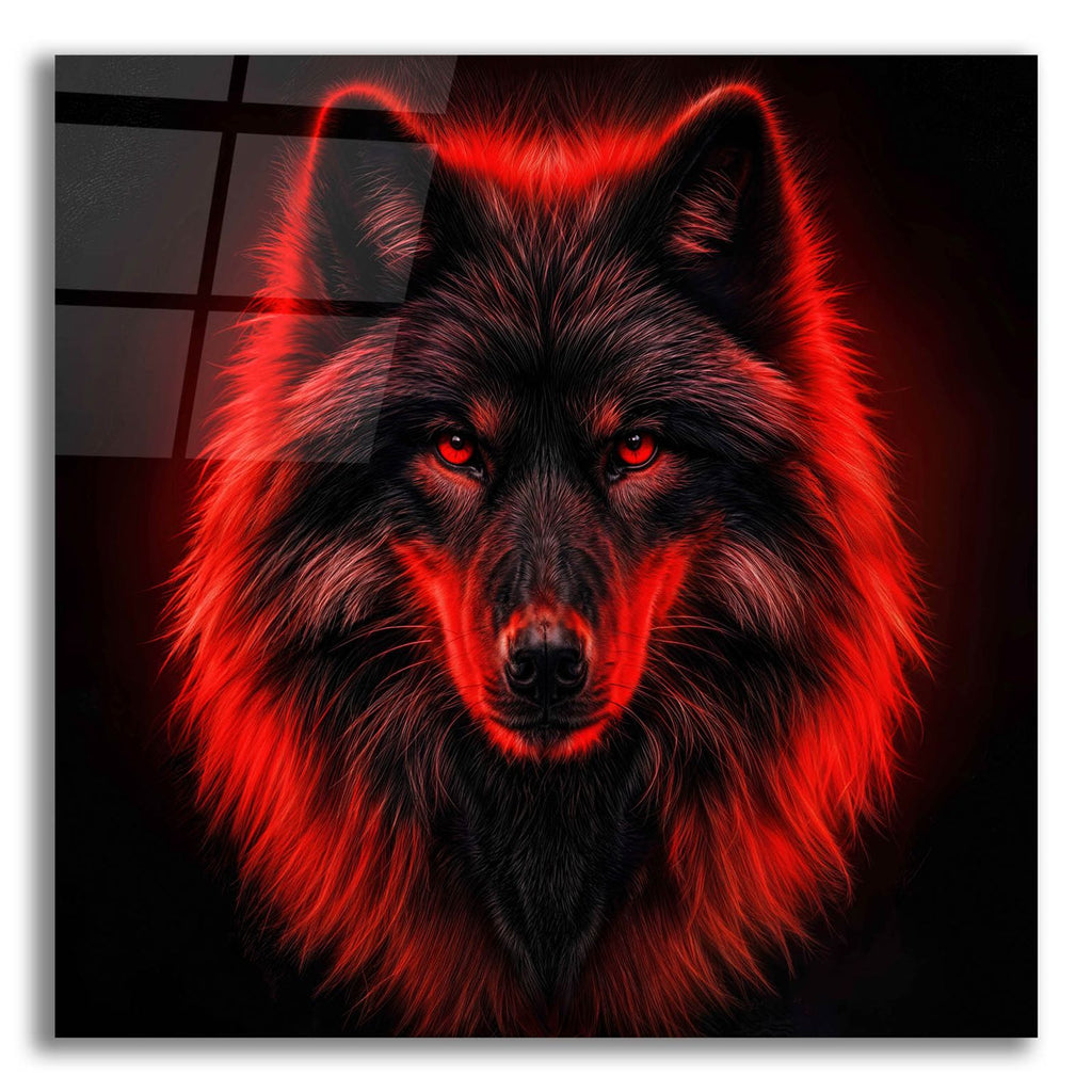 Red Wolf Portrait by Rey Klimt acrylic glass wall art