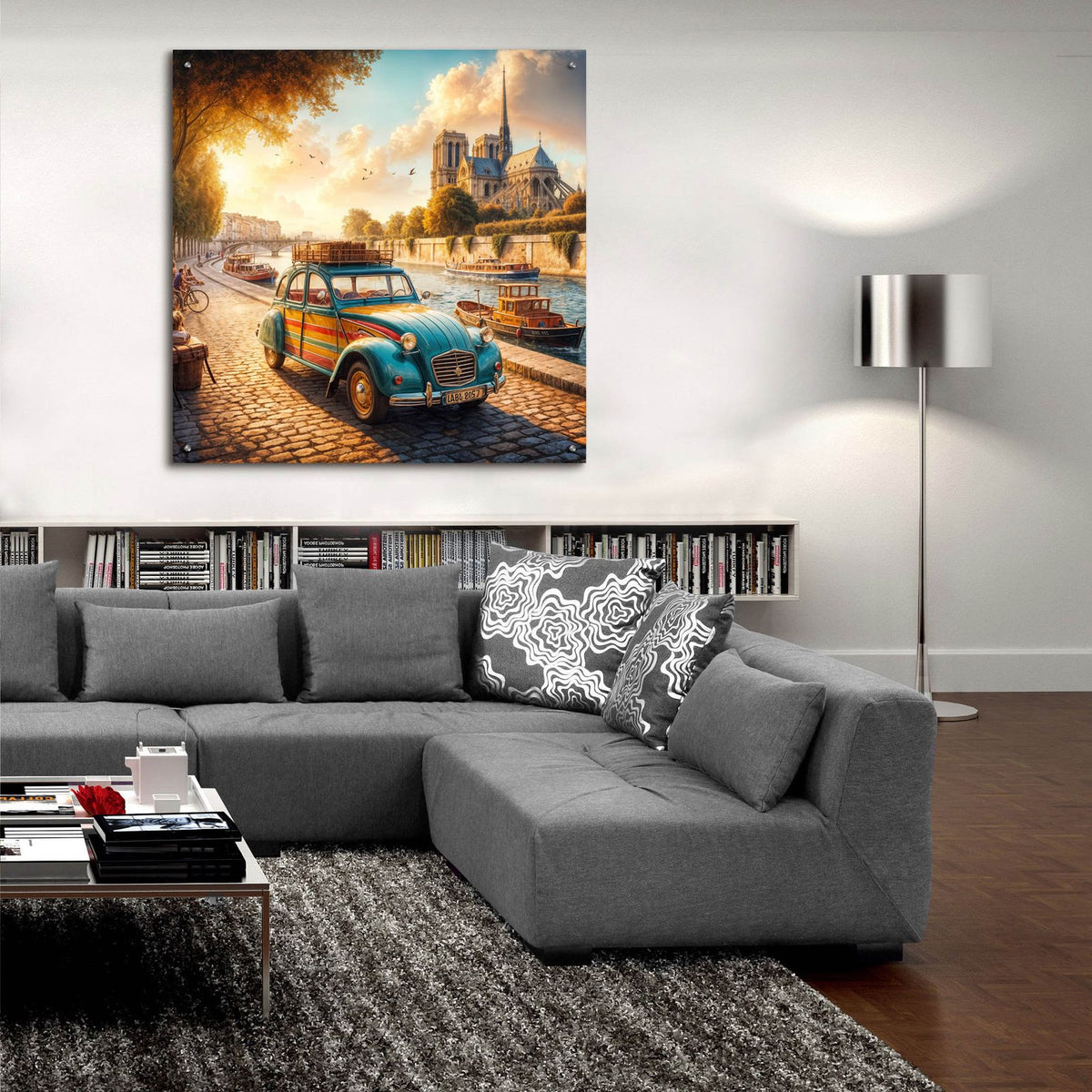 Retro Paris by Rey Klimt - 36x36 acrylic wall art in a room