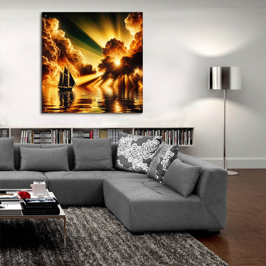 Sailing Into Sunrise by Rey Klimt - 36x36 acrylic wall art in a room