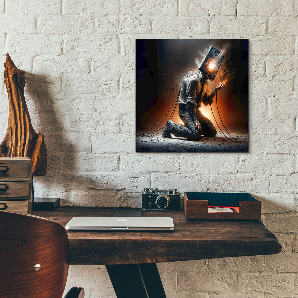 Slave To Device by Rey Klimt - 12x12 acrylic wall art in a room