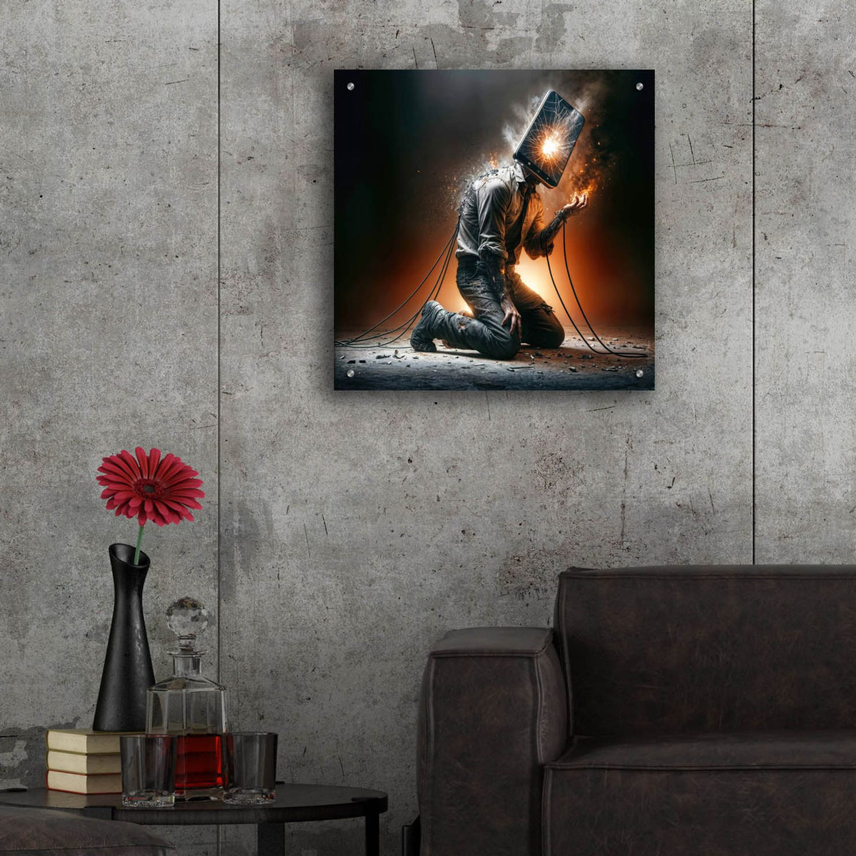 Slave To Device by Rey Klimt - 24x24 acrylic wall art in a room