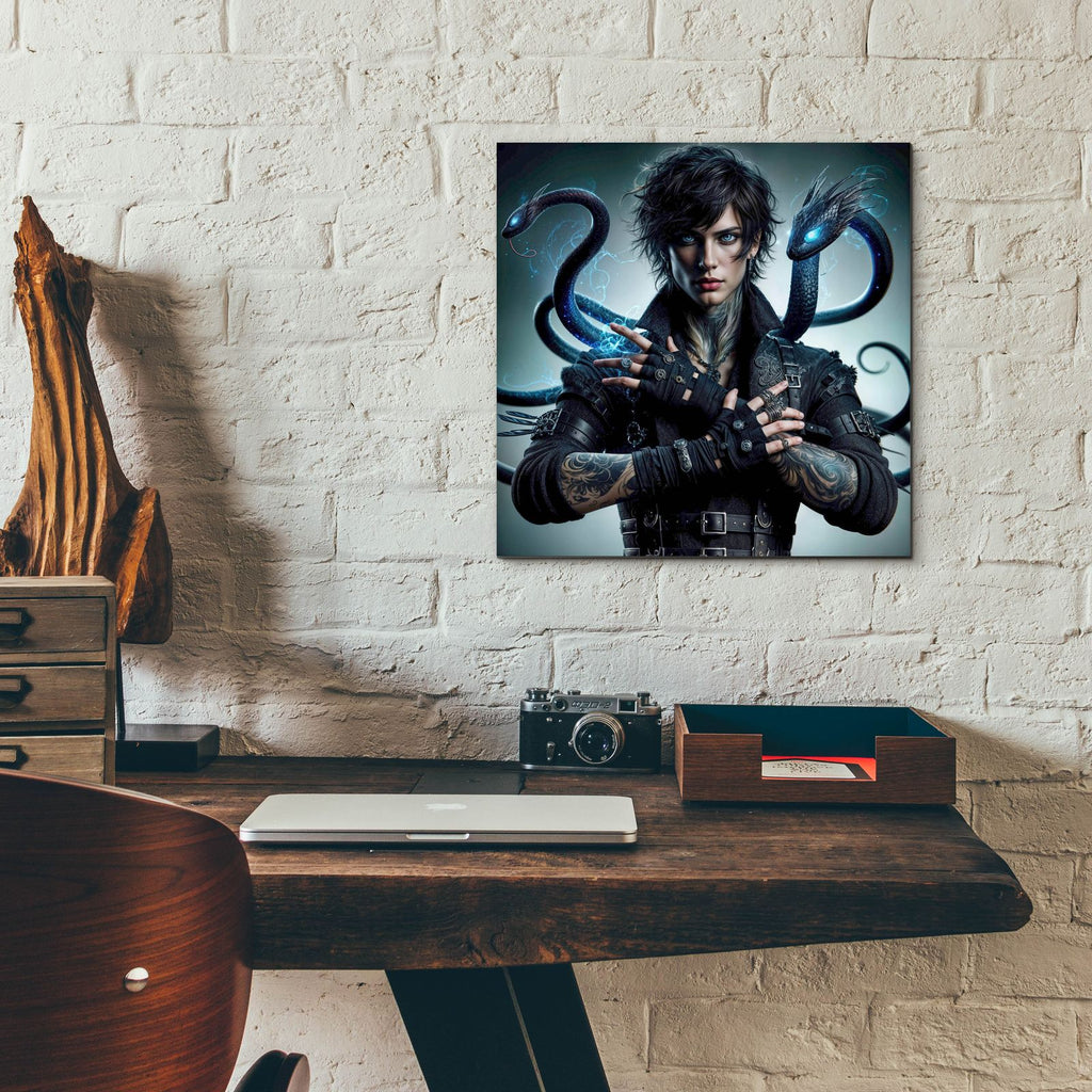 Snake Master by Rey Klimt - 12x12 acrylic wall art in a room