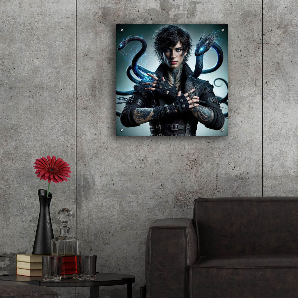 Snake Master by Rey Klimt - 24x24 acrylic wall art in a room
