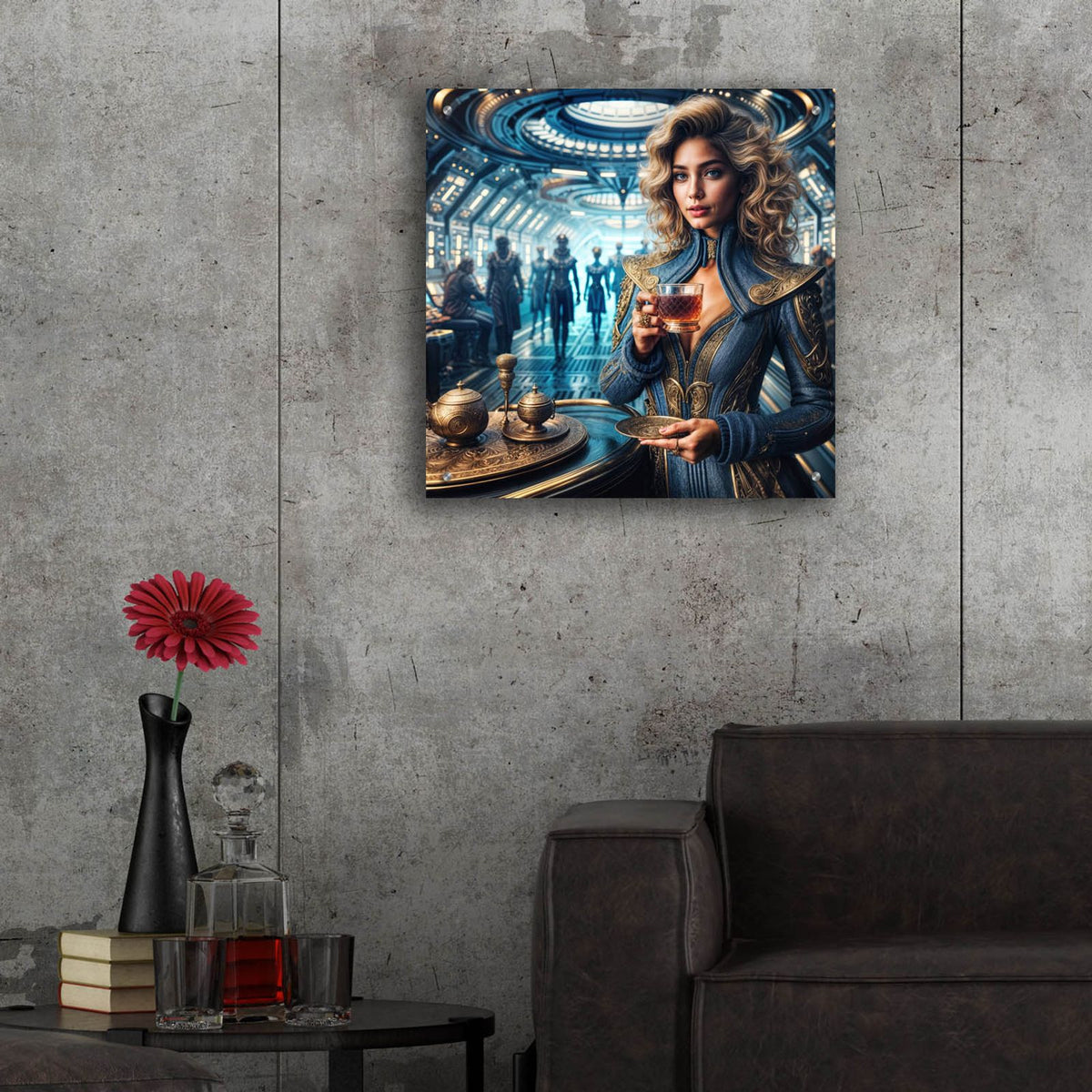 Space Cafe by Rey Klimt - 24x24 acrylic wall art in a room