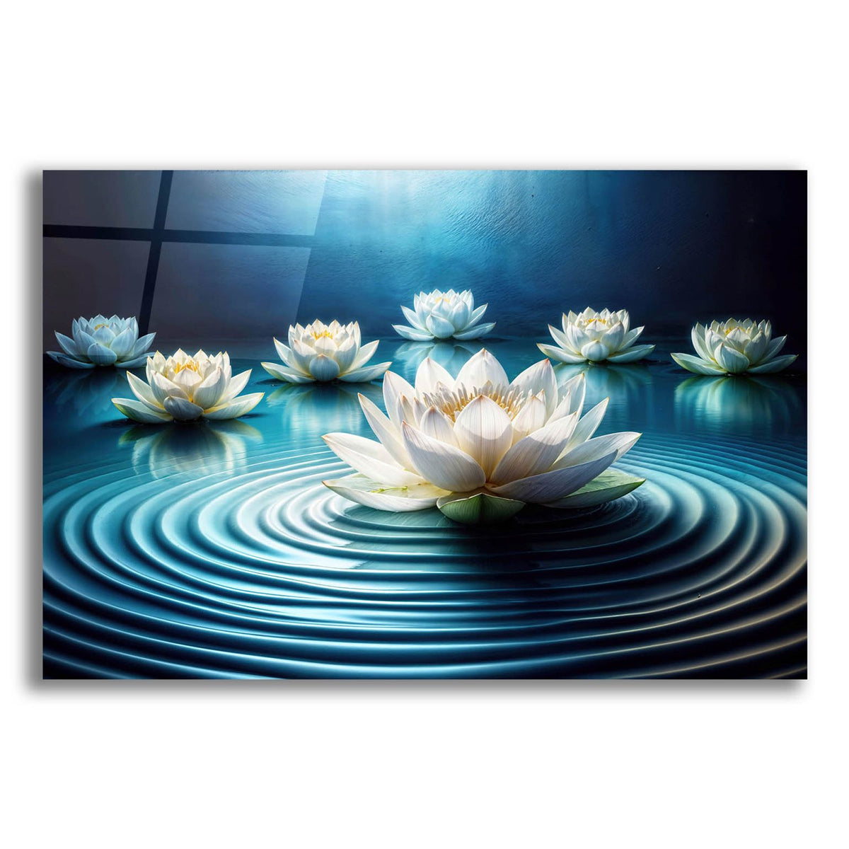 Still Lotus Flowers by Rey Klimt acrylic glass wall art