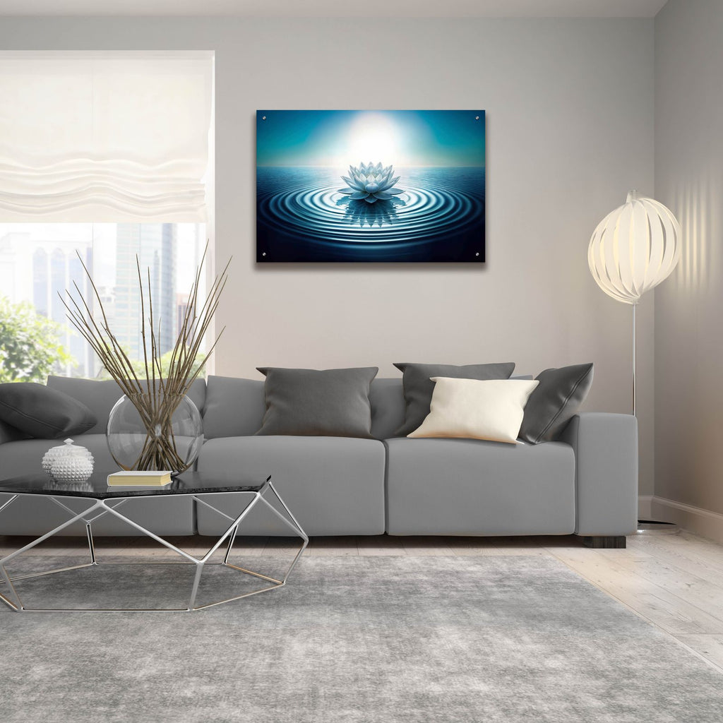 Still Lotus by Rey Klimt - 36x24 acrylic wall art in a room